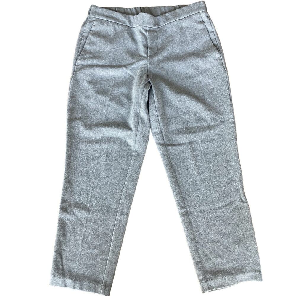 Old Navy Heather Gray Pull On Ankle Pant 0 Petite Career Academia Twee Comfort - Picture 2 of 10